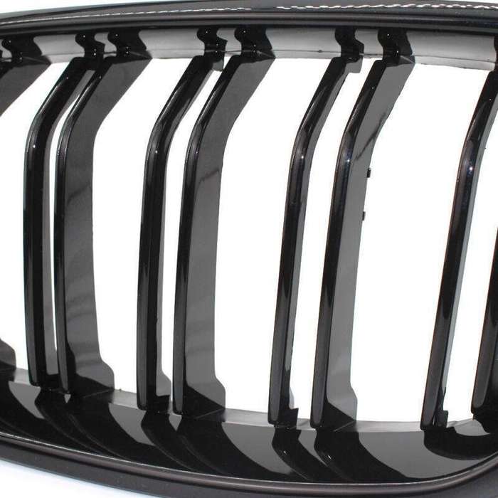 2X/Set Shiny Black Grille Dual Line Fits for BMW 3 Series M3 F30 F35 2012 - 2016