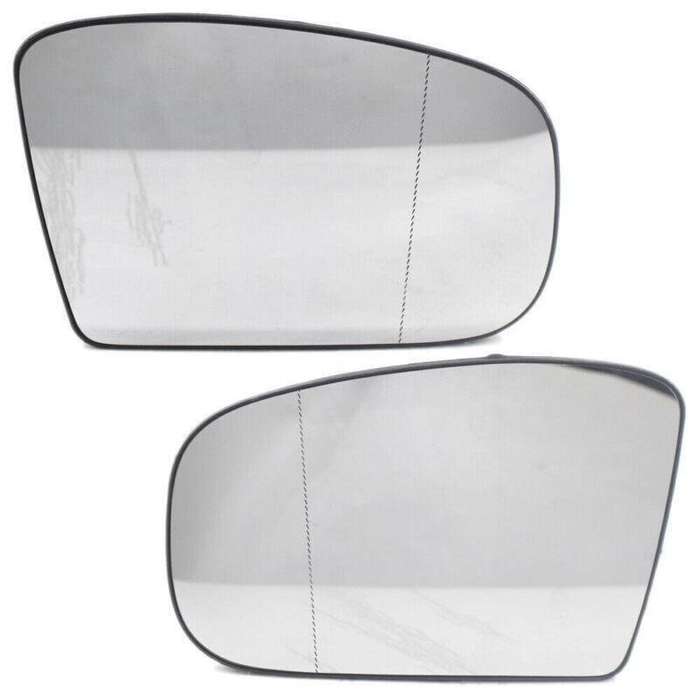 Pair of Heated Door Mirror Glass with Plate For Mercedes-Benz W220 1999-2002