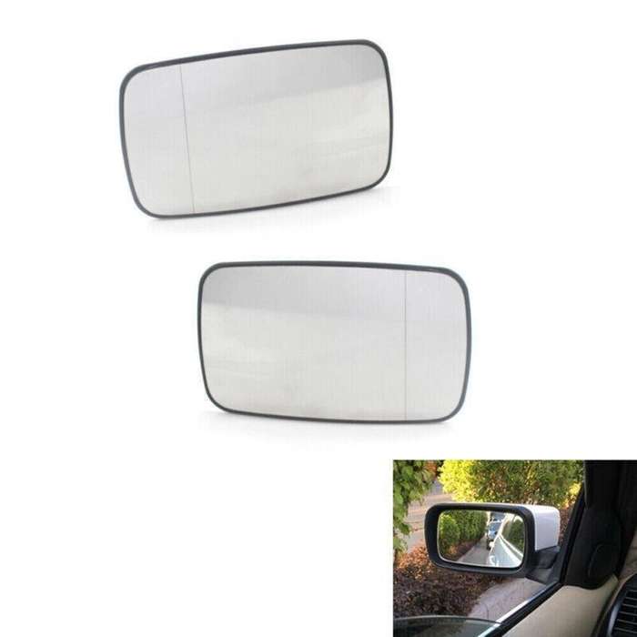Pair View Split Heated Mirror White Glass Fit for BMW E39/E46 99-05 Pair Sedan