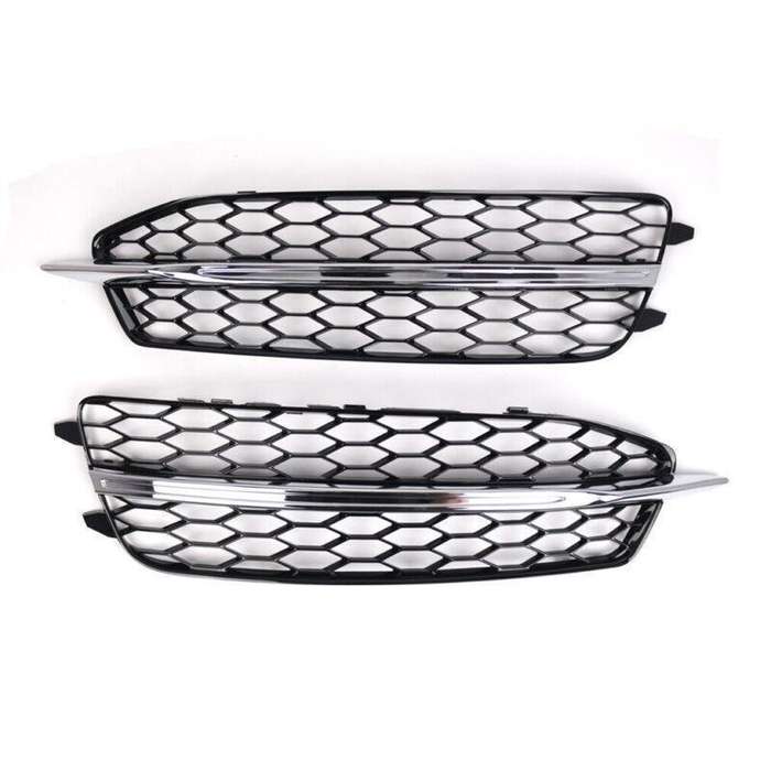 2pcs Front Bumper Fog Light Grille Covers For Audi A6 C7 S Line 2011-2014 Type C