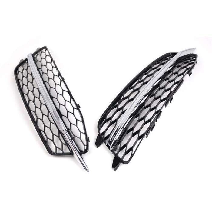 2pcs Front Bumper Fog Light Grille Covers For Audi A6 C7 S Line 2011-2014 Type C