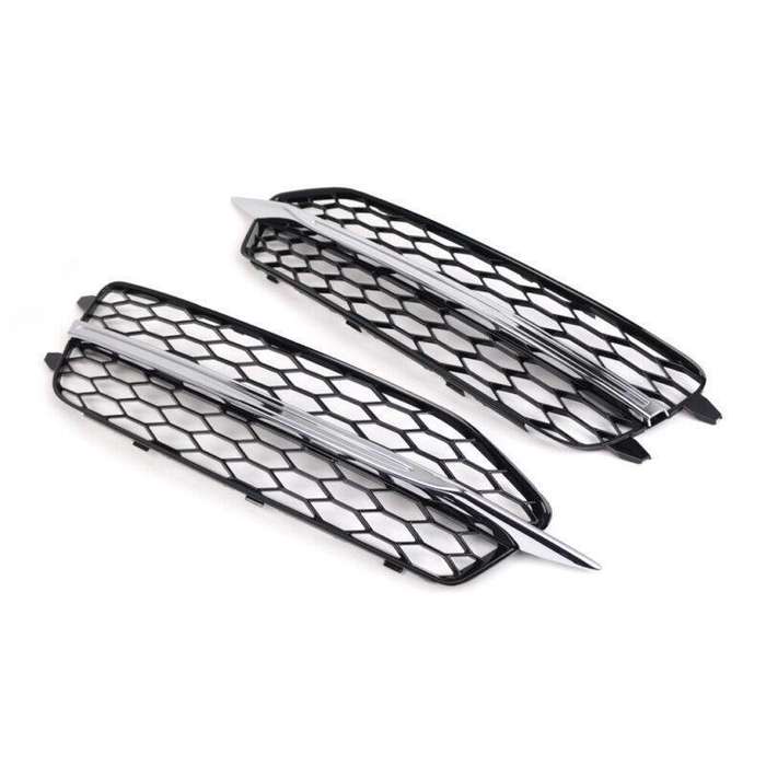 2pcs Front Bumper Fog Light Grille Covers For Audi A6 C7 S Line 2011-2014 Type C