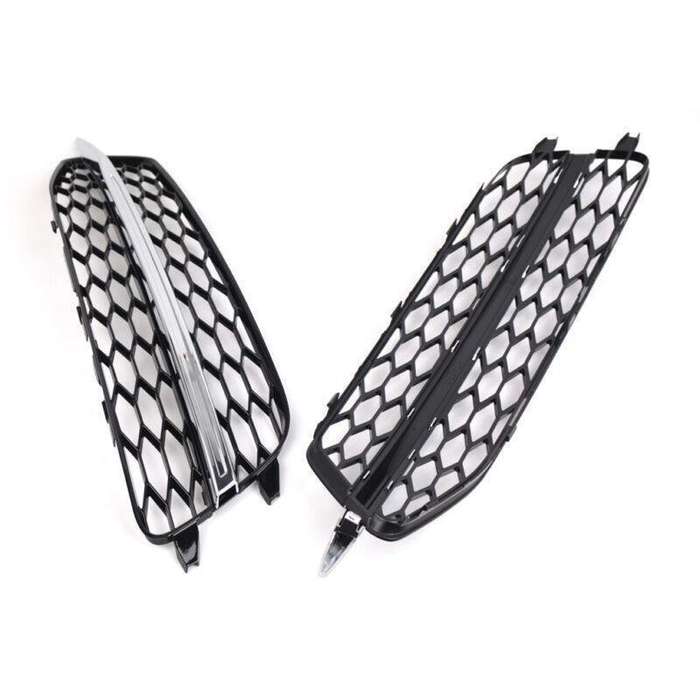 2pcs Front Bumper Fog Light Grille Covers For Audi A6 C7 S Line 2011-2014 Type C