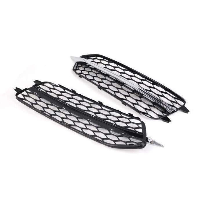 2pcs Front Bumper Fog Light Grille Covers For Audi A6 C7 S Line 2011-2014 Type C