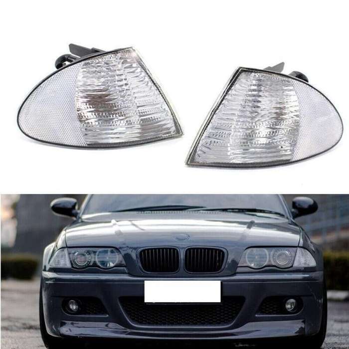 Pair Signal Clear Indicator Corner Side Light FIT BMW 3 Series E46 1999-01 Sedan