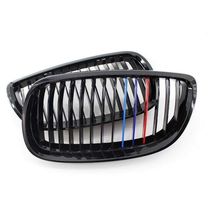 2X/Set Shiny Black M Look Grille for BMW E92 E93 3 Series 2Door 06-09 Mesh Grill