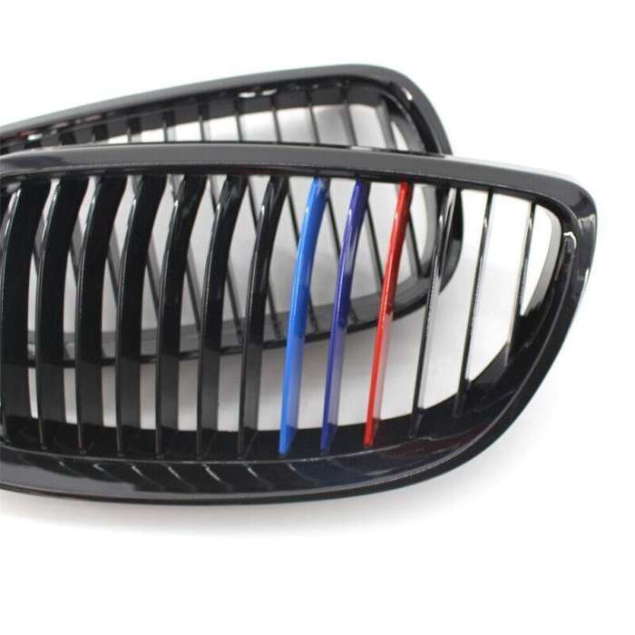 2X/Set Shiny Black M Look Grille for BMW E92 E93 3 Series 2Door 06-09 Mesh Grill