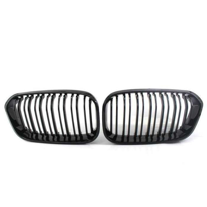 2X/Set Shiny Black Grille Dual Line Fits for BMW F20 F21 1 Series 15-16 Grill