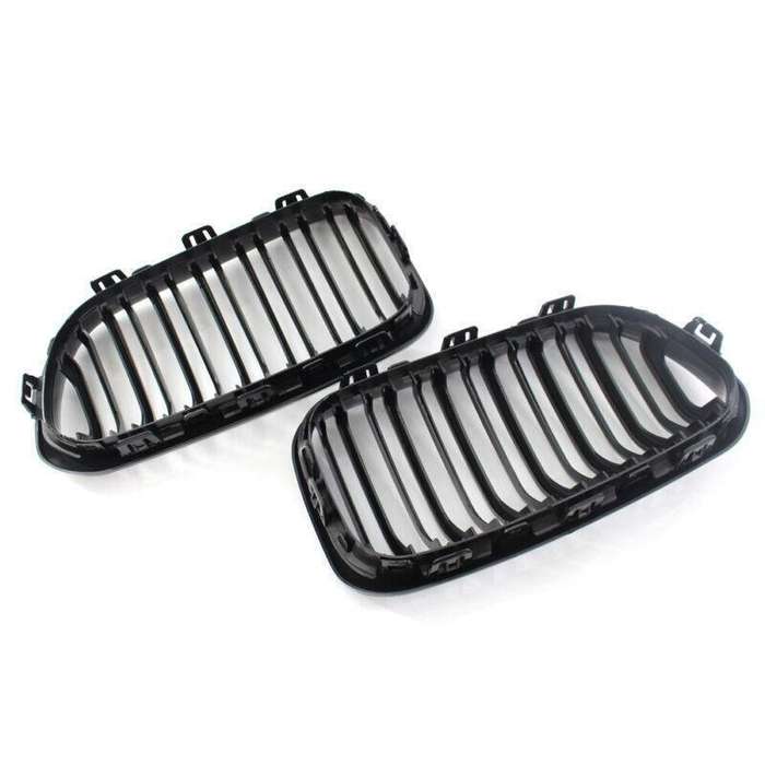 2X/Set Shiny Black Grille Dual Line Fits for BMW F20 F21 1 Series 15-16 Grill