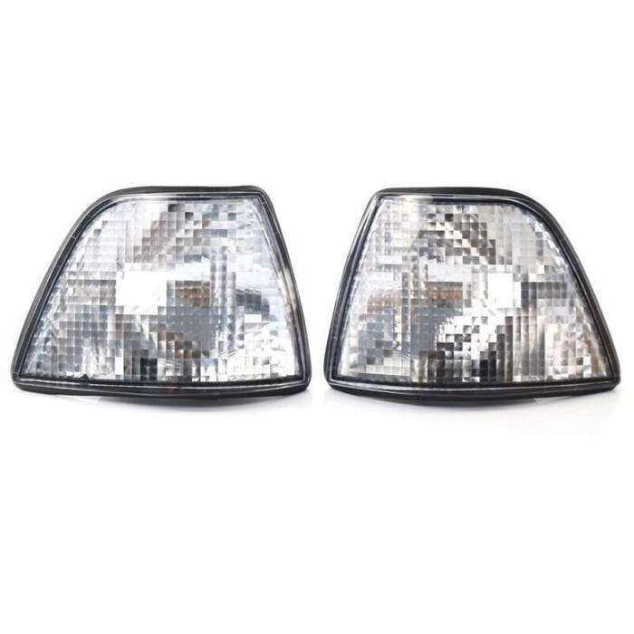 Pair Clear Corner Light Turn Signal for BMW E36 3 Series 4DR 1992-1998 No Bulb