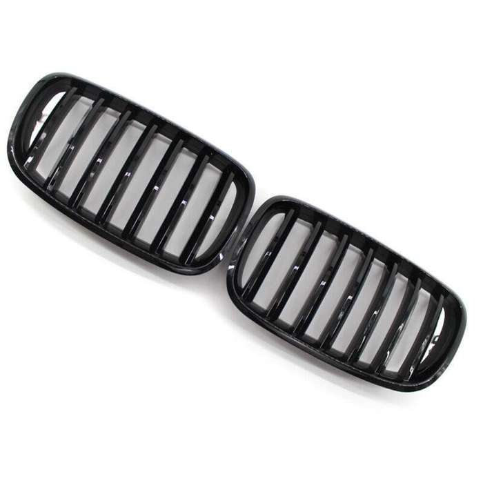 Pair of Gloss Black Front Bumper Kidney Grille Fit For BMW E70 X5 E71 X6 07-14