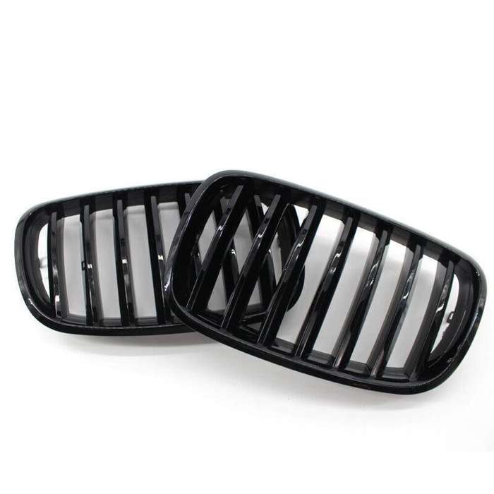 Pair of Gloss Black Front Bumper Kidney Grille Fit For BMW E70 X5 E71 X6 07-14