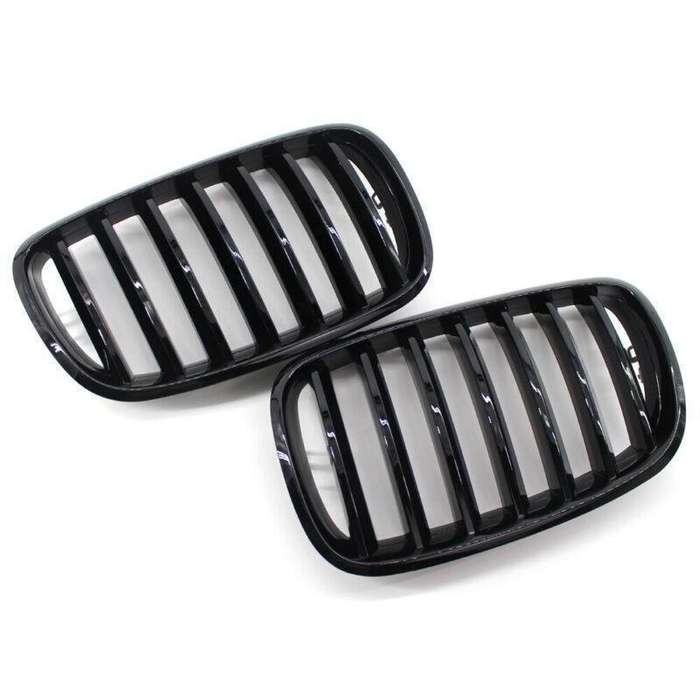Pair of Gloss Black Front Bumper Kidney Grille Fit For BMW E70 X5 E71 X6 07-14