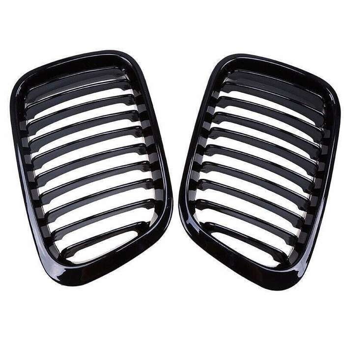 2Pcx Gloss Black Grille Kidney Grill fit for BMW E46 3 Series 4 Door 1998-2001
