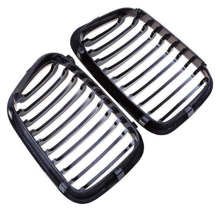 2Pcx Gloss Black Grille Kidney Grill fit for BMW E46 3 Series 4 Door 1998-2001