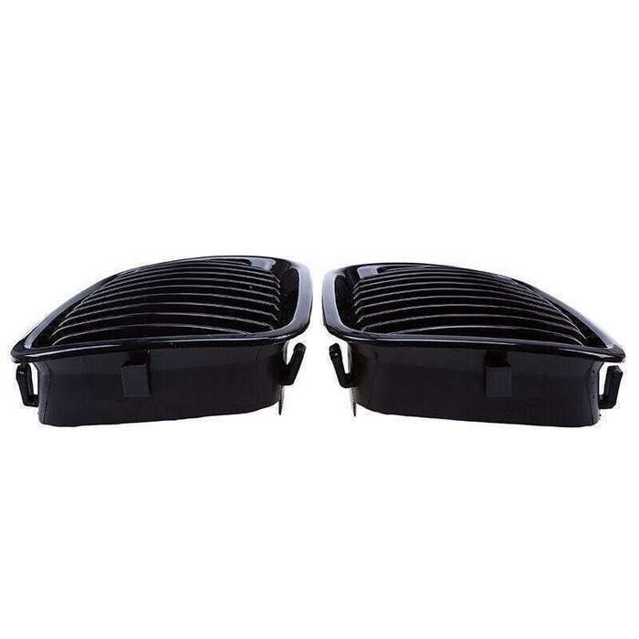 2Pcx Gloss Black Grille Kidney Grill fit for BMW E46 3 Series 4 Door 1998-2001