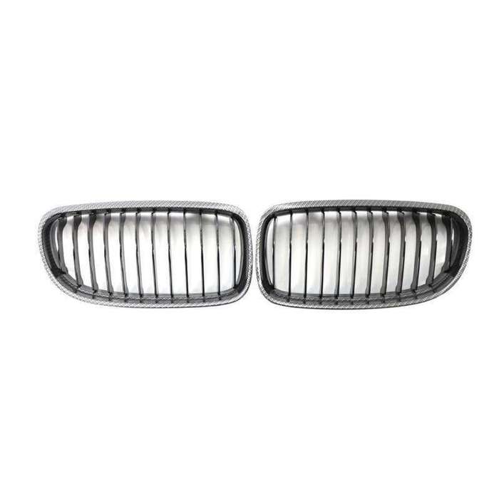 2X/Set Car Front Grille Carbon Fiber fit for BMW 3Series E90 09-11 10 Mesh Grill