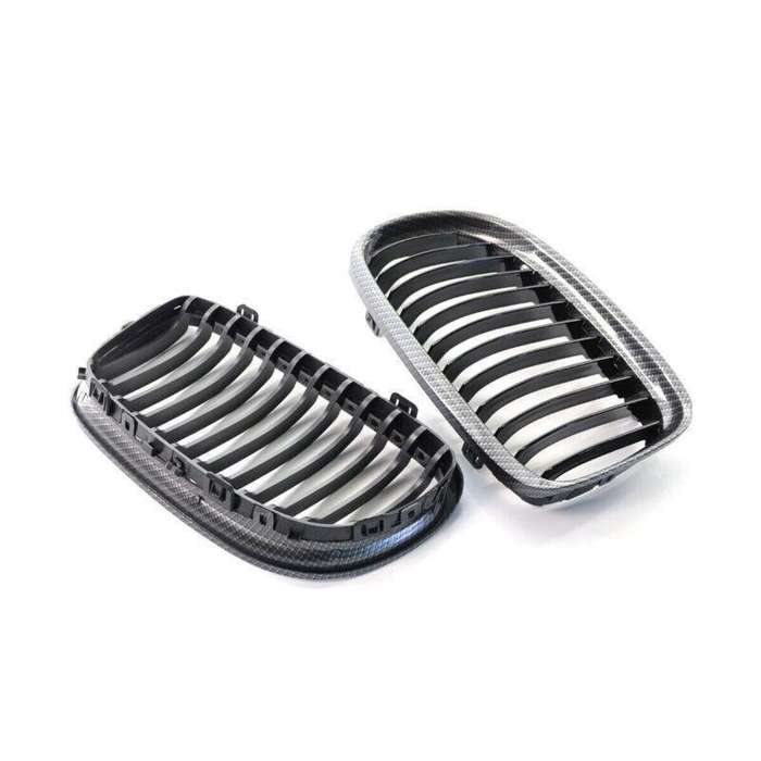 2X/Set Car Front Grille Carbon Fiber fit for BMW 3Series E90 09-11 10 Mesh Grill