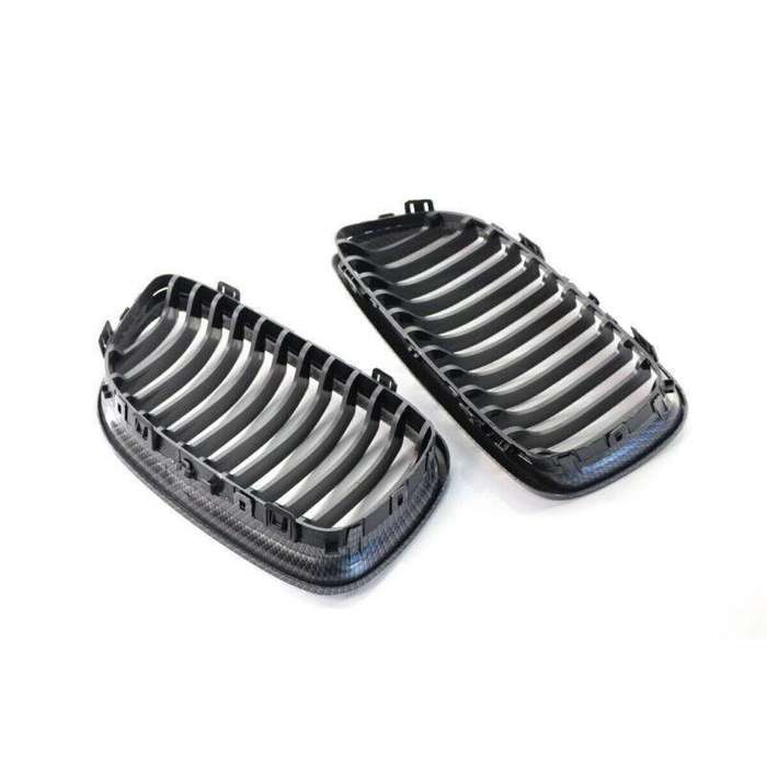 2X/Set Car Front Grille Carbon Fiber fit for BMW 3Series E90 09-11 10 Mesh Grill