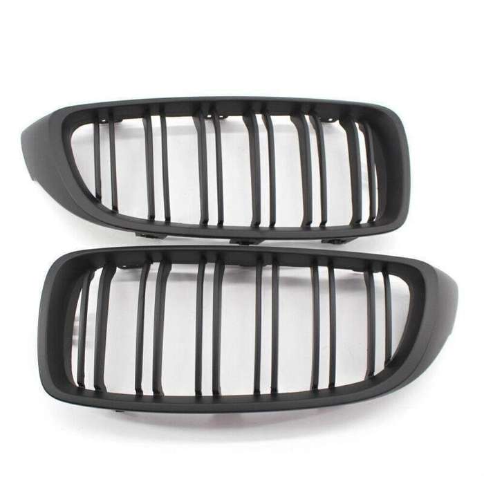 2X/Set Grille Matte Black Dual Slat Grill for BMW 4 Series F32 F33 F36 F82 Coupe