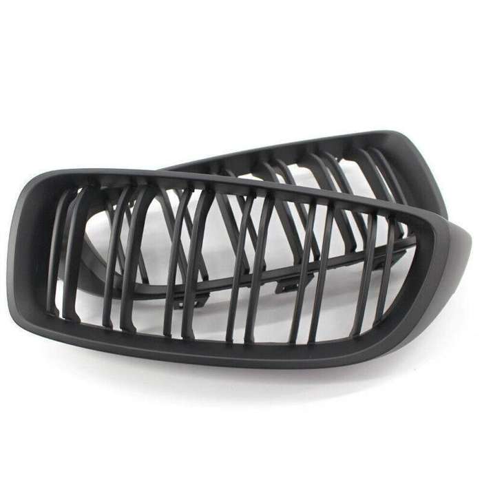 2X/Set Grille Matte Black Dual Slat Grill for BMW 4 Series F32 F33 F36 F82 Coupe