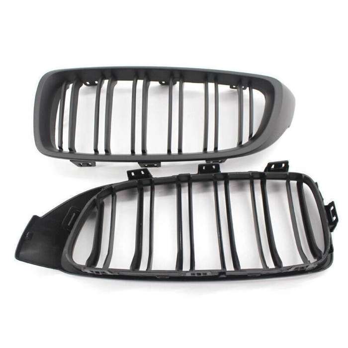2X/Set Grille Matte Black Dual Slat Grill for BMW 4 Series F32 F33 F36 F82 Coupe