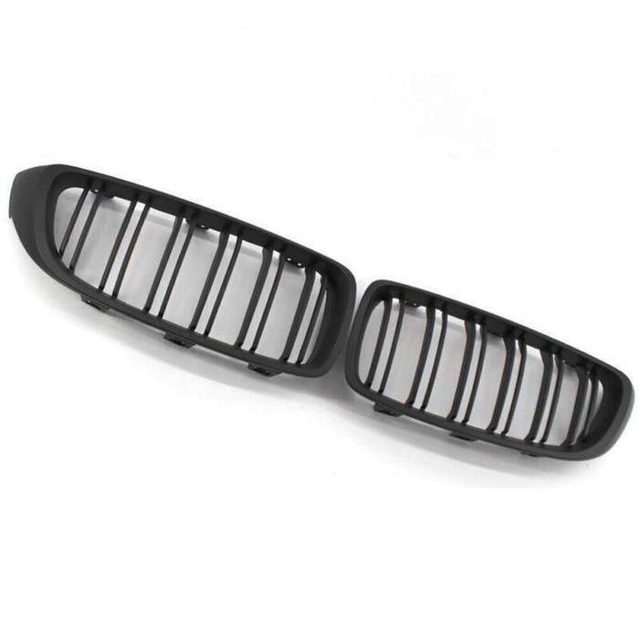 2X/Set Grille Matte Black Dual Slat Grill for BMW 4 Series F32 F33 F36 F82 Coupe