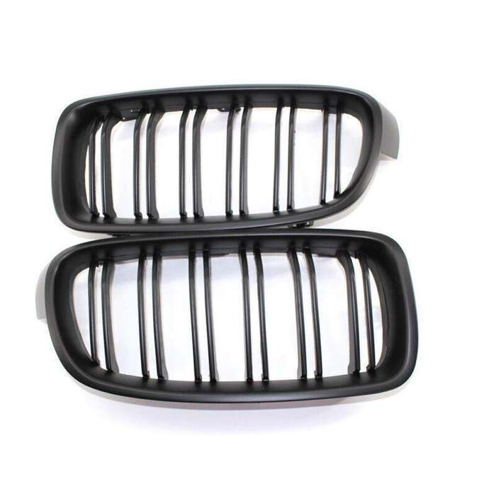 2X/Set Matte Black Grille Dual Line Fits for BMW 3 Series M3 F30 F35 2012 - 2016
