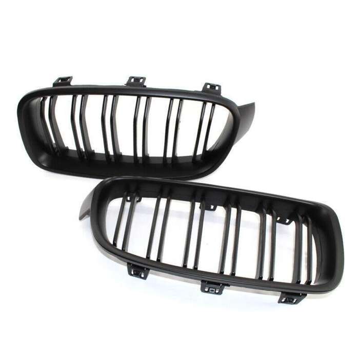2X/Set Matte Black Grille Dual Line Fits for BMW 3 Series M3 F30 F35 2012 - 2016
