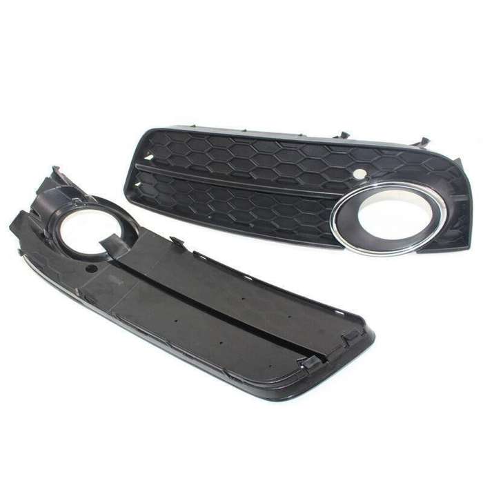 2X ABS Car Front L&amp;R Bumper Fog Light Lower Grille Cover for Audi A5 2008-2011