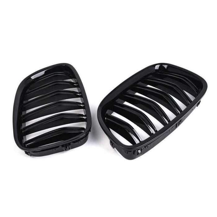 Gloss Black Front Kidney Grille Grill For BMW 5 Series GT F07 2009-2017 Pair