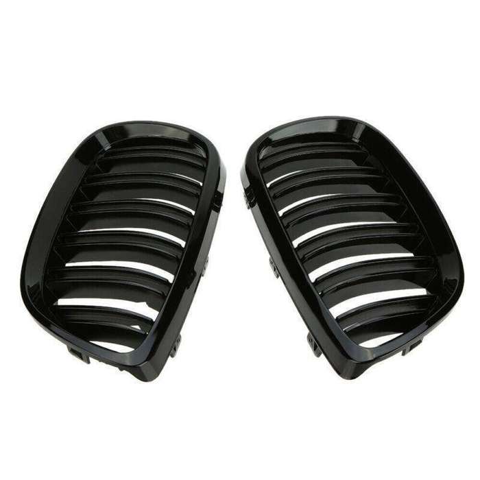 2X/Set Shiny Black Dual Slat Line Grille for BMW E92 E93 2 Door 06-10 Mesh Grill