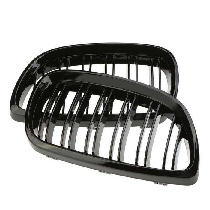2X/Set Shiny Black Dual Slat Line Grille for BMW E92 E93 2 Door 06-10 Mesh Grill