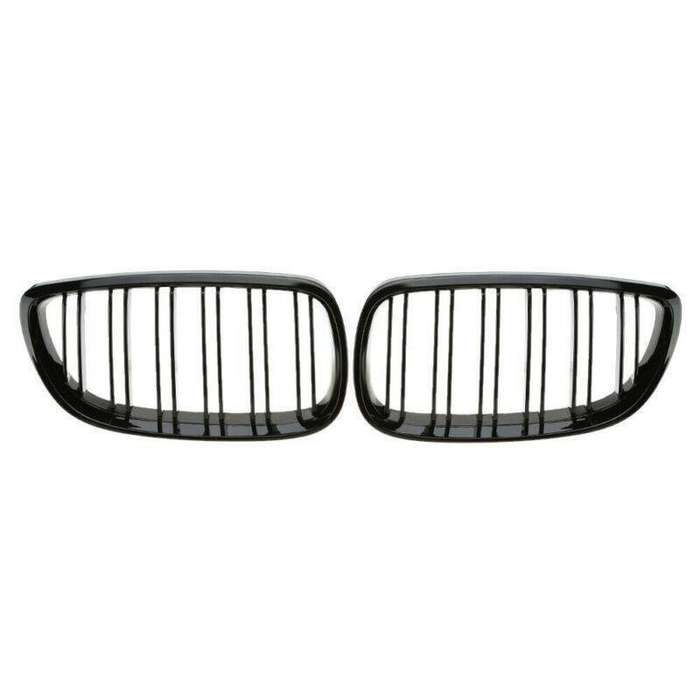 2X/Set Shiny Black Dual Slat Line Grille for BMW E92 E93 2 Door 06-10 Mesh Grill