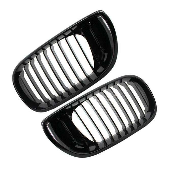 2x/Set Fit For BMW E46 Front Grille 02-05 3 Series 4 Door Shiny Black Mesh Grill