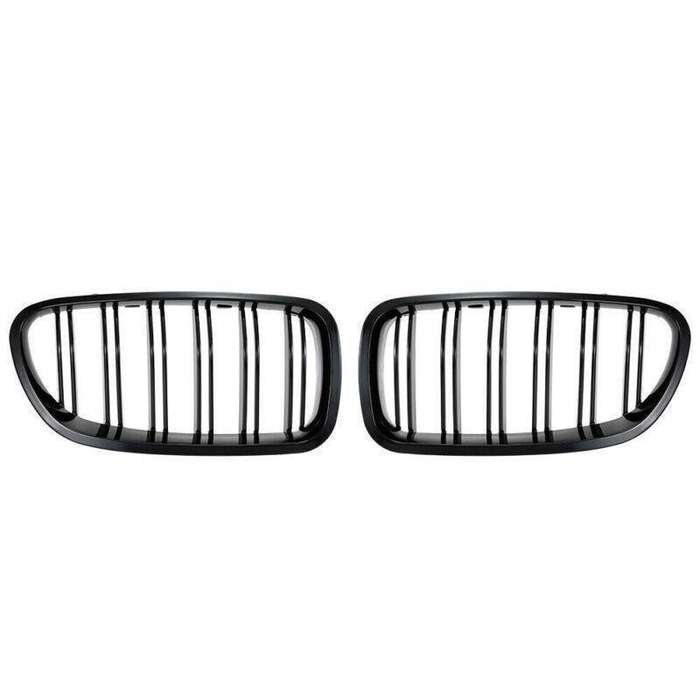 2X/Set Grill Shiny Black Grille Dual Slat for BMW F10 F11 F18 5 Series M5 10-17