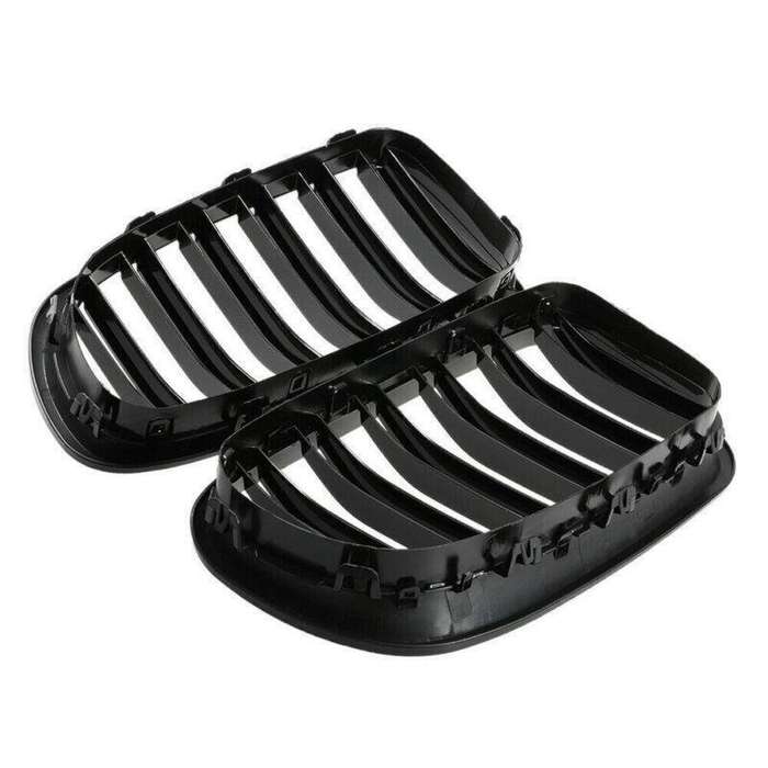 2X/Set Grill Shiny Black Grille Dual Slat for BMW F10 F11 F18 5 Series M5 10-17
