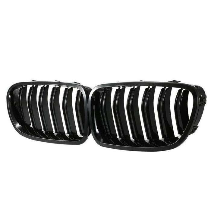 2X/Set Grill Shiny Black Grille Dual Slat for BMW F10 F11 F18 5 Series M5 10-17