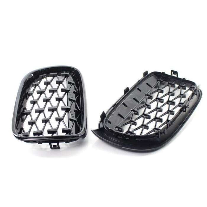 For BMW X3 X4 F25 F26 2014-2017 Diamond Gloss Black Front Kidney Grill Grille