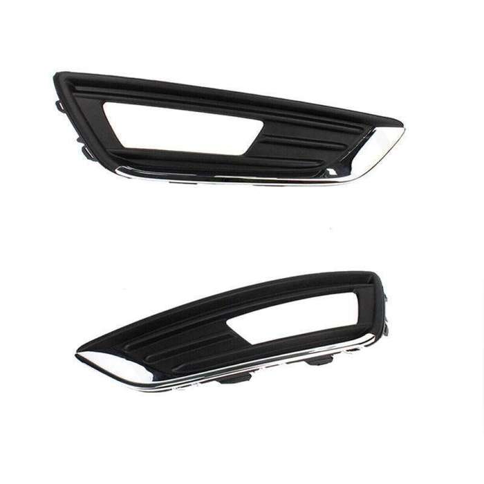 Pair Front Bumper Cover Fog Light Lamp Bezel Trim For Ford Focus 2015-2018