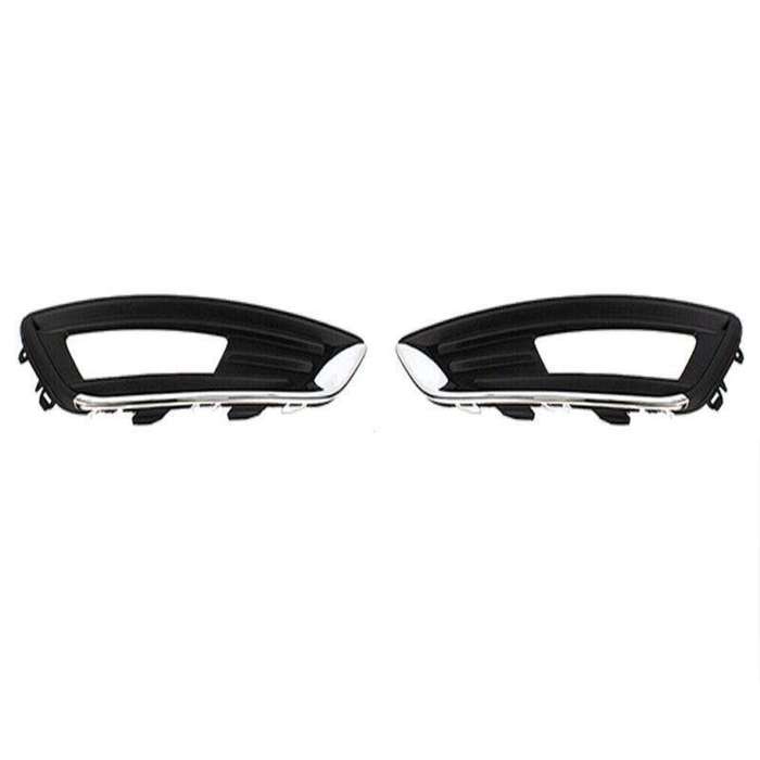 Pair Front Bumper Cover Fog Light Lamp Bezel Trim For Ford Focus 2015-2018