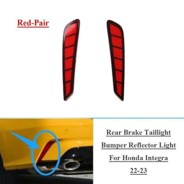 Red LED Rear Brake Taillight Bumper Reflector Light For Honda Integra 22-23 Pair