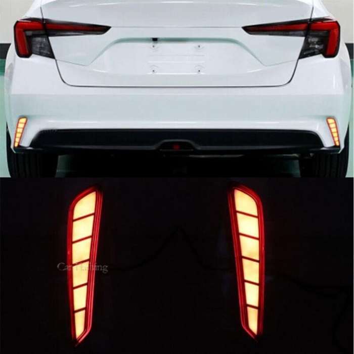 Red LED Rear Brake Taillight Bumper Reflector Light For Honda Integra 22-23 Pair