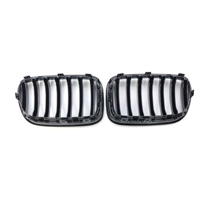 2X/Set Car Front Shiny Black Grille Replacement for BMW F25 X3 11-13 Mesh Grill