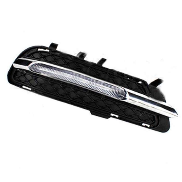 Set Fog Light Lamp Grille &amp; Trim For Mercedes W212 E250 E300 E350 2009-13 Right