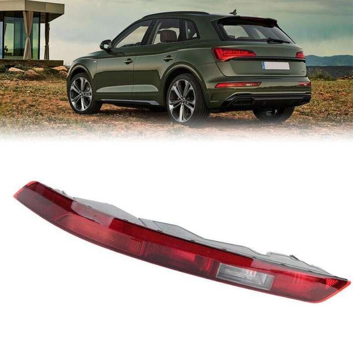 Left Bumper Light For Audi Q5 2017-2021 Tail Lower Rear Brake Lamp W/5 Bulbs Red