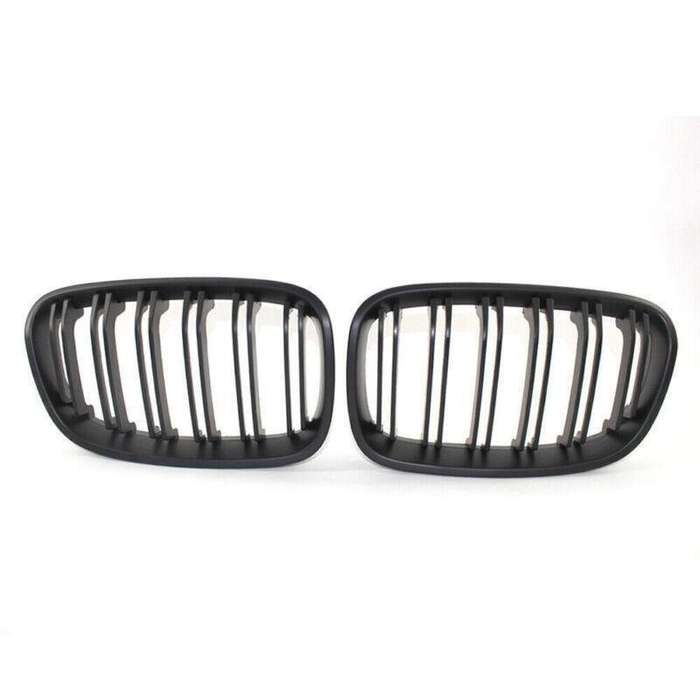 For BMW F20 F21 1-Series 11-14 Matte Black Double Slat Front Grill Kidney Grille