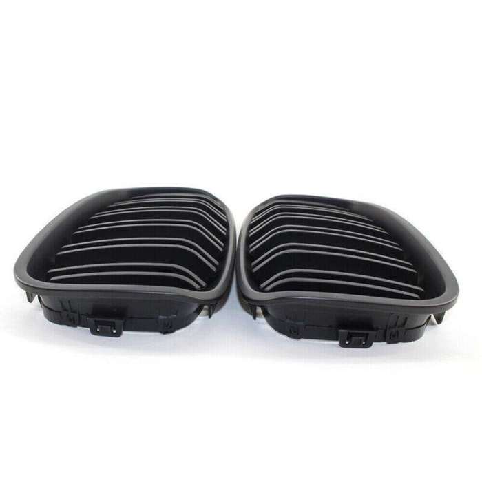For BMW F20 F21 1-Series 11-14 Matte Black Double Slat Front Grill Kidney Grille