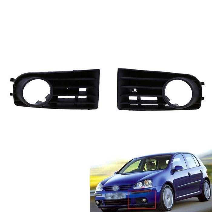 Front Bumper Foglight Grille Fit For VW Golf Mk5 05-09 W/Hole Pair