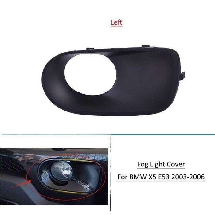 Left Side Front Bumper Cover Fog Light Lamp Trim For BMW X5 E53 2003-2006